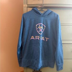 Ariat Blue Hoodie with Multicolor Logo